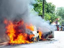 CAR CATCHES FIRE IN CHANDIGARH