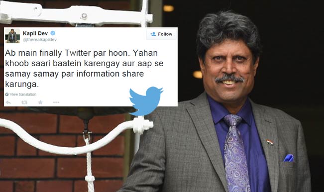Kapil Dev on Twitter: Now, follow and chat with the former India cricket captain!