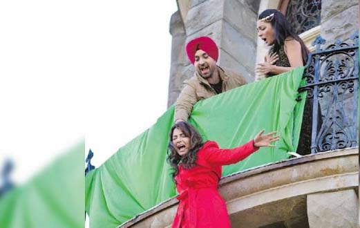 Diljit Dosanjh lifted Mandy Takhar at 40 feet height to perform his own stunt