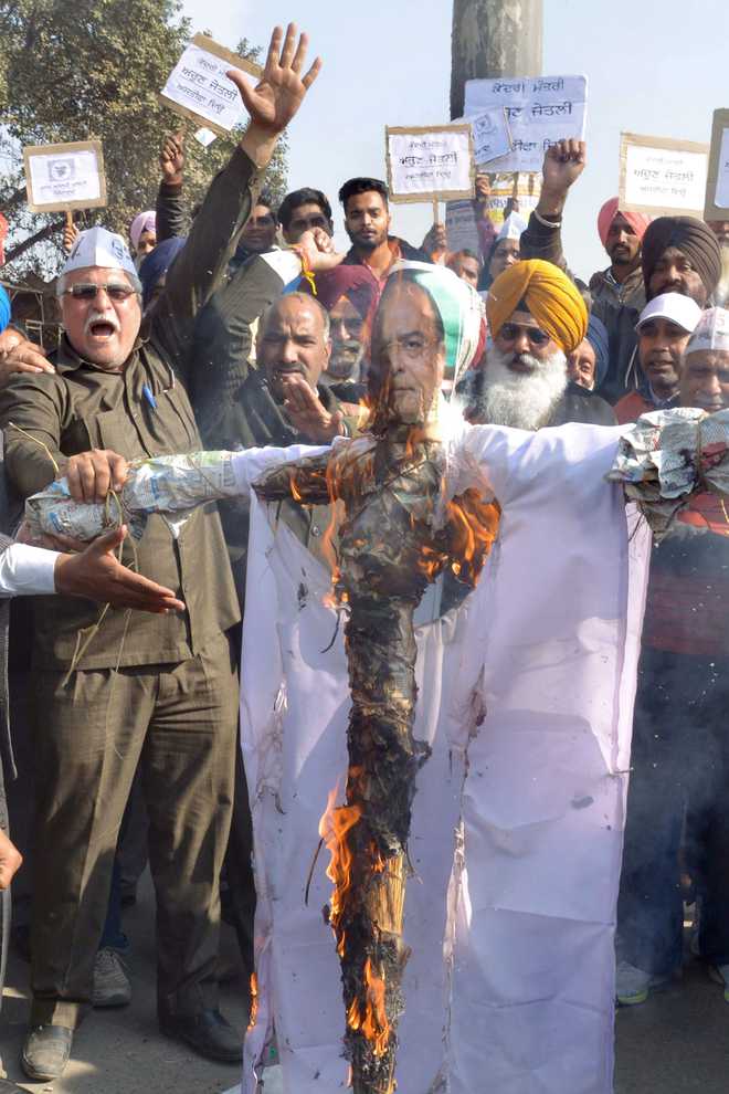 AAP stages protests across Punjab