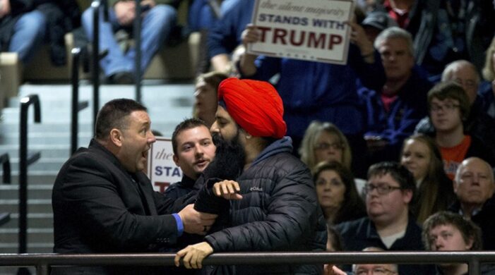 Sikh man forced out of Trump rally for carrying ‘Stop Hate’ banner