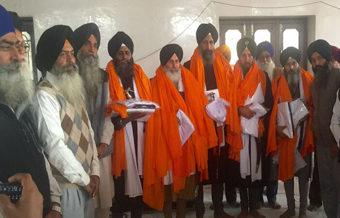 Panj Piaras and Sikh leaders honoured by Sikh sangat
