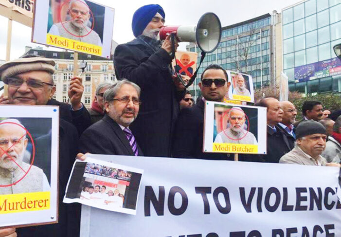 Sikh and Kashmiri organisations stage protest in Brussels