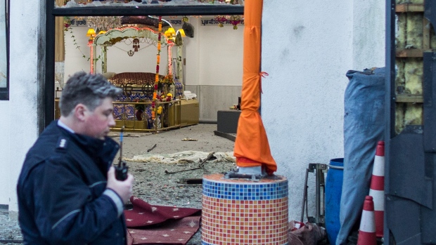 Explosion injures 3 at Sikh temple in western Germany