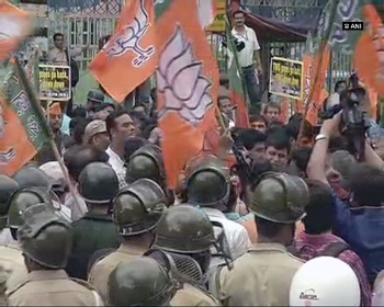 BJP protests outside Mamata’s house over attack on Roopa Ganguly