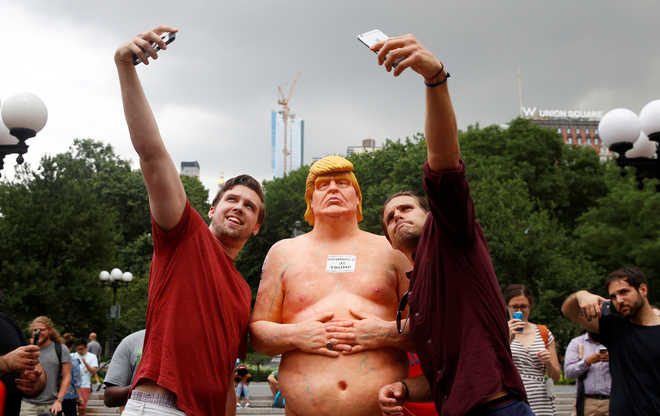 Life-size naked statues of Trump installed across US