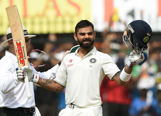 Virat Kohli hits double ton as as India declare at 557/5