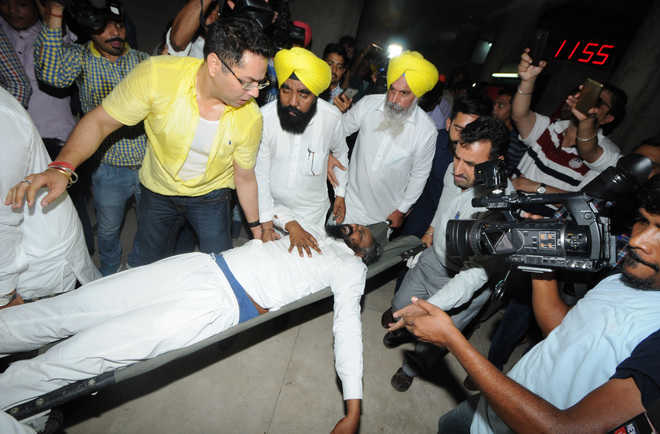 Stretchers out in Punjab House