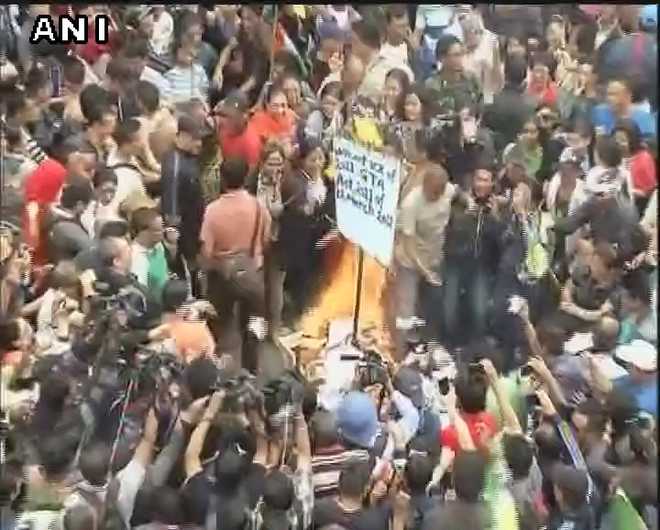 GJM activists burn copies of GTA accord in hills