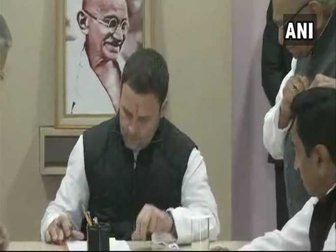 Rahul Gandhi files nomination for Congress president’s post