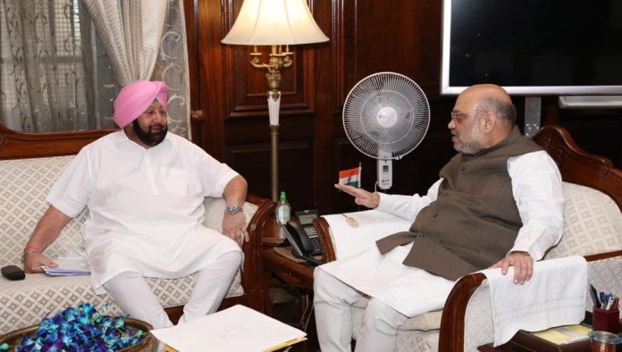 ਕੈਪਟਨ ਅਮਰਿੰਦਰ ਵੱਲੋਂ ਅਮਿਤ ਸ਼ਾਹ ਨਾਲ ਮੁਲਾਕਾਤ