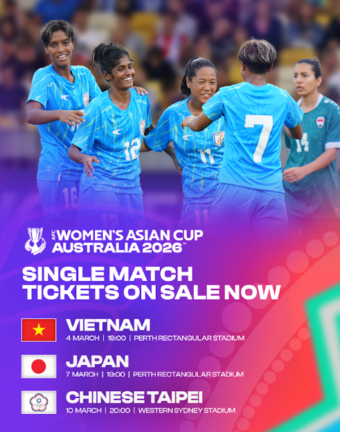 Single-match tickets on sale today for AFC Women’s Asian Cup Australia 2026TM